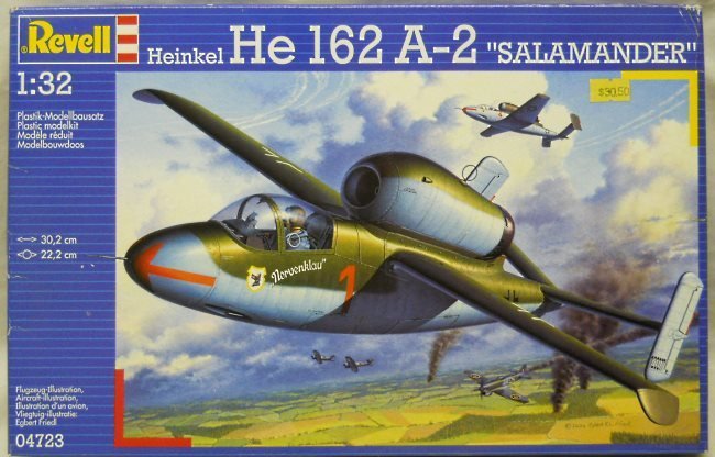 Revell 1/32 Heinkel He-162 A-2 Salamander - 3./JG1 'Oesau' Oblt. Emil Demuth May 1945 / 2./JG1 May 1945 / 3.JG1 Lt. G. Stiemer May 1945 - (He162A2), 04723 plastic model kit